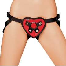 Пояс-сердечко для страпона Red Heart Strap-On Harness красный