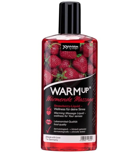 Съедобное разогревающее масло WarmUp Клубника 150 мл фото 1