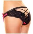 Трусики с ажурной попкой и бантиком Hustler Lingerie чёрно-розовые фото 1