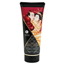 Съедобный массажный крем Shunga Необыкновенные поцелуи Клубника и шампанское 200 мл