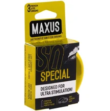 Презервативы с точками и рёбрами Maxus Special 3 шт с кейсом