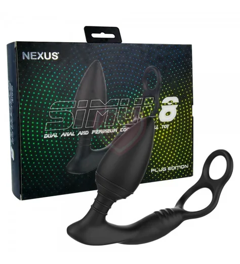 Анальная вибропробка с кольцами для члена и мошонки Nexus Simul8 фото 2