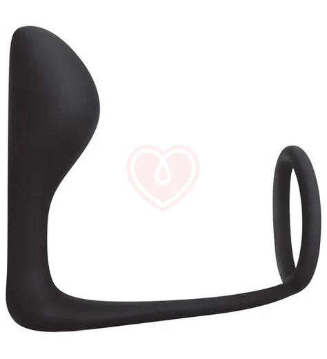 Стимулятор простаты с эрекционным кольцом Prostate Gear чёрный фото 1