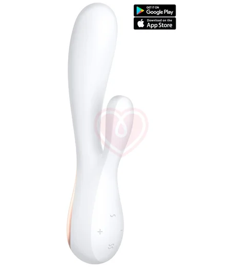 Вибратор со стимулятором клитора Satisfyer Mono Flex с приложением белый фото 1