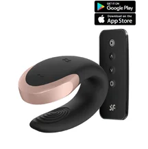 Вибратор для пар Satisfyer Double Love с пультом управления и приложением чёрный