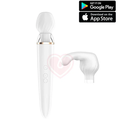 Массажёр Satisfyer Double Wand-er с насадкой и приложением фото 1