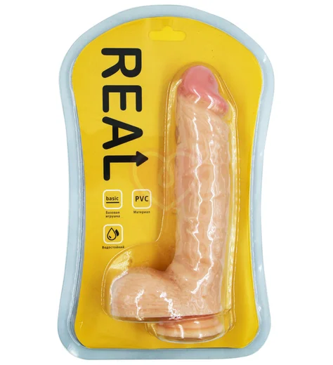 Реалистичный фаллоимитатор Real с мошонкой на присоске 19 см фото 6
