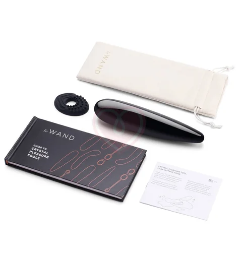 Фаллоимитатор из натурального камня Le Wand Crystal Wand чёрный обсидиан фото 4