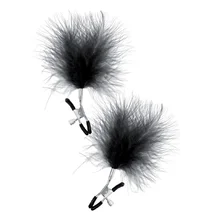 Зажимы для сосков Sweet Caress с чёрными перьями