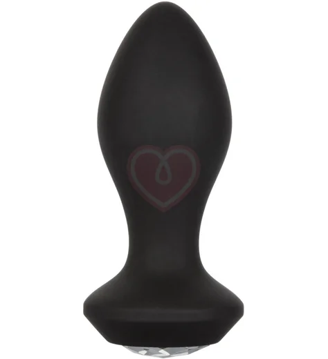 Анальная пробка с кристаллом и вибрацией Power Gem Vibrating Crystal Probe черная фото 1