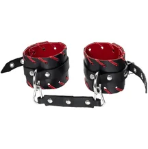 Двухслойные ножные оковы с красной окантовкой Pecado BDSM черные