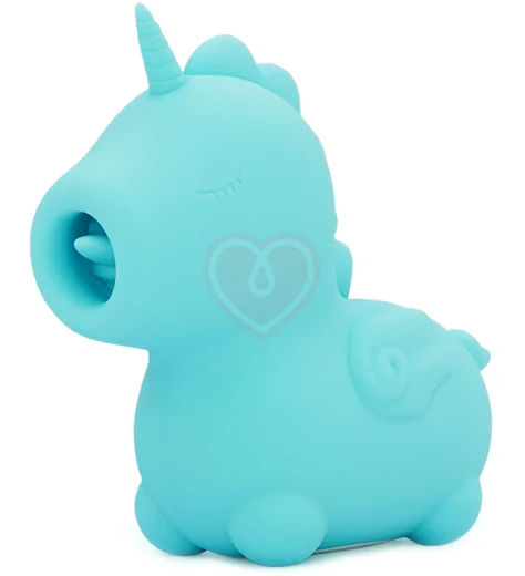 Клиторальный вибратор в виде единорога со стимуляцией язычком Unihorn Mount'n Peak голубой фото 1