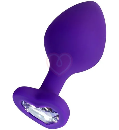 Анальная фиолетовая пробка ToDo by Toyfa Diamond Heart S с кристаллом сердечком фото 1