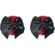 Пэстисы Burlesque Blaze круги с бантиками чёрные с красным