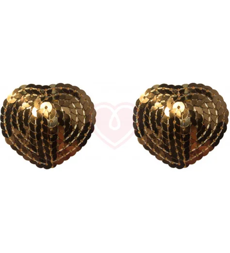 Пэстисы Burlesque Rand сердечки из пайеток золотые фото 1