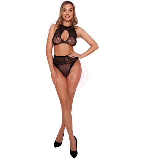 Комплект Amor El из лифа и трусиков с высокой посадкой чёрный фото 1
