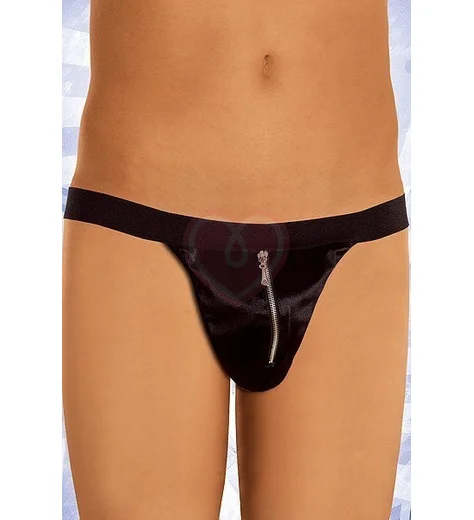 Стринги мужские на молнии чёрные фото 1