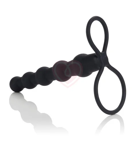 Страпон-насадка для двойного проникновения Love Rider Beaded Dual Penetrator чёрный фото 3