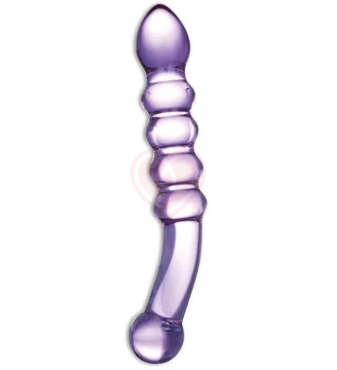 Двусторонний стимулятор Purple Rain из стекла фото 1