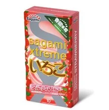Презервативы Sagami Xtreme Strawberry со вкусом клубники 10 шт