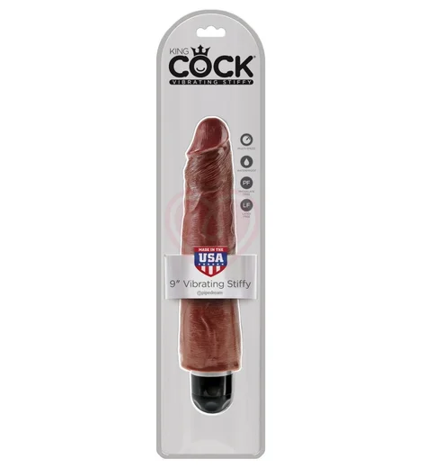 Вибратор King Cock Vibrating Stiffy 23 см коричневый фото 3