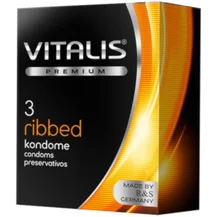 Ребристые презервативы Vitalis Premium Ribbed 3 шт