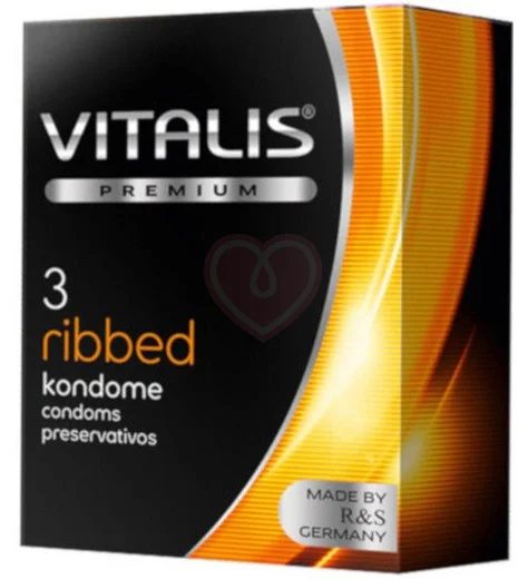 Ребристые презервативы Vitalis Premium Ribbed 3 шт фото 1