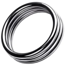 Тройное металлическое кольцо на пенис ToyFa Metal размер L