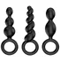 Набор чёрных анальных стимуляторов Satisfyer Plugs фото 1