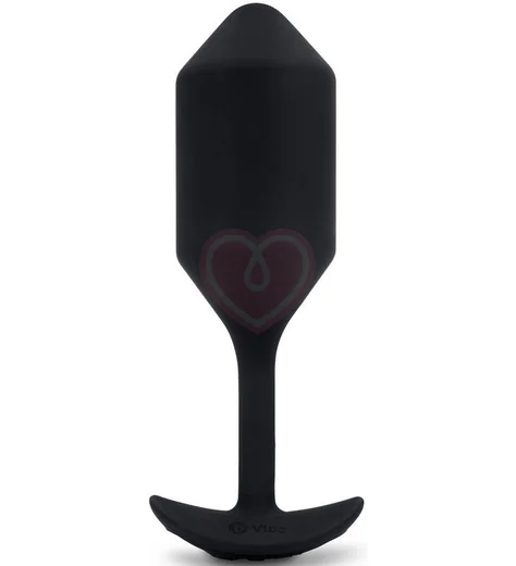 Утяжелённая анальная вибропробка b-Vibe Vibrating Snug Plug 4 большая чёрная фото 1