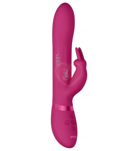 Вибратор Amoris с двигающимися бусинами и клиторальным стимулятором розовый фото 1