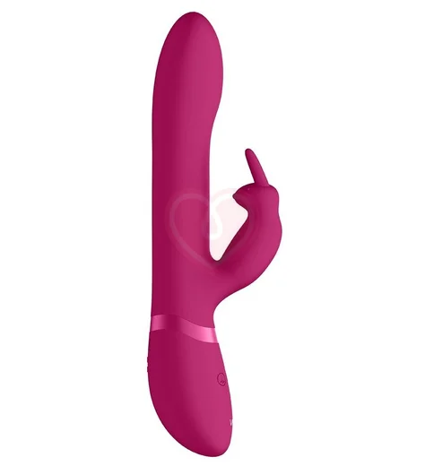 Вибратор Amoris с двигающимися бусинами и клиторальным стимулятором розовый фото 2