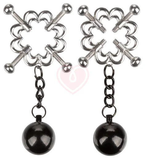 Узорчатые металлические зажимы для сосков Nipple Grips фото 1