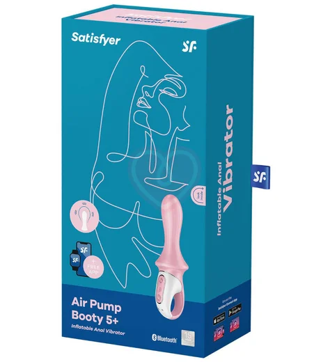 Анальный расширяемый вибратор Satisfyer Air Pump Booty 5 с приложением розовый фото 5
