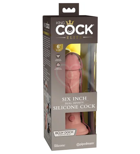 Реалистичный фаллоимитатор King Cock Ellite Dual Density 15 см телесный фото 3