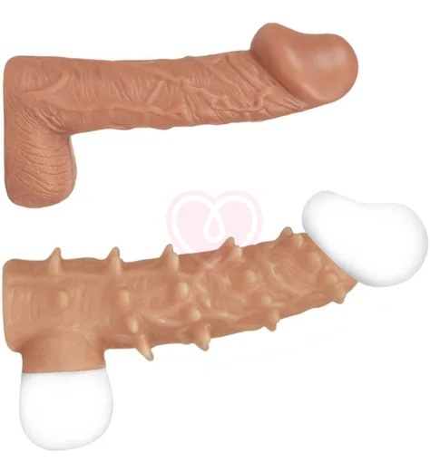 Насадка с открытой головкой и пупырышками Kokos Nude Sleeve NS006-L фото 2