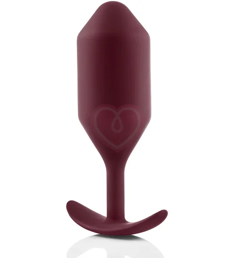 Утяжелённая анальная пробка для ношения b-Vibe Snug Plug 5 большая бордовая фото 3