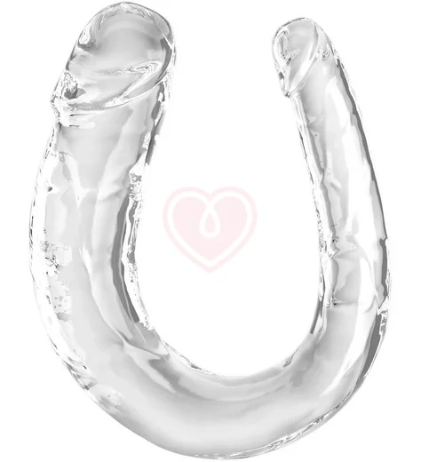 Двухсторонний фаллоимитатор King Cock Clear Double Trouble Medium прозрачный фото 1