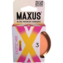 Ароматизированные цветные презервативы Maxus Exotic Mix 3 шт с кейсом