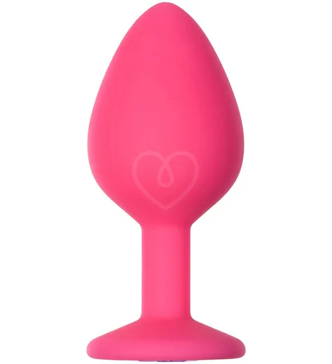 Средняя анальная пробка Emotions Cutie Medium розовая с темно-фиолетовым кристаллом фото 2