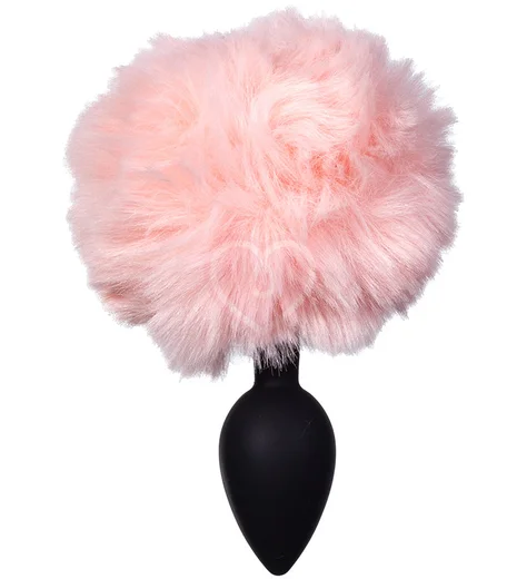 Анальная пробка с меховым хвостом Emotions Fluffy розовая фото 1