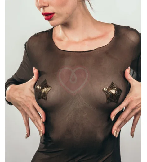 Пэстисы Burlesque Tempest звездочки из пайеток золотые фото 5