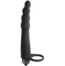 Вибронасадка для двойного проникновения Pure Passion Bramble 16 см чёрная