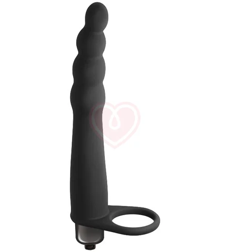Вибронасадка для двойного проникновения Pure Passion Bramble 16 см чёрная фото 1