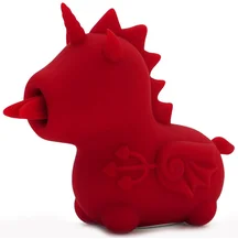 Клиторальный вибратор Unihorn Blaze Diablo со стимуляцией язычком красный