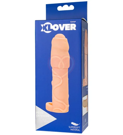 Насадка удлинитель с закрытой головкой и кольцом на мошонку XLover by Toyfa телесная фото 8