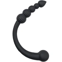Двусторонний вибратор с анальной цепочкой Black Red by Toyfa чёрный
