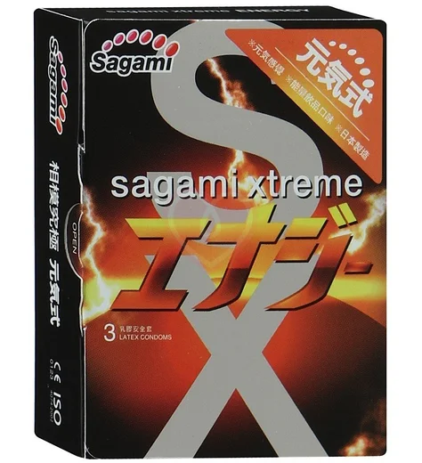 Презервативы ультратонкие Sagami Xtreme Energy со вкусом энергетика 3 шт фото 1