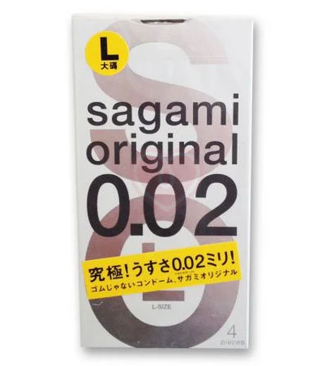 Ультратонкие полиуретановые презервативы Sagami Original 002 размера L 4 шт фото 1