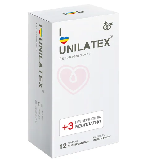 Ароматизированные презервативы Unilatex Multifrutis цветные 12 шт фото 1